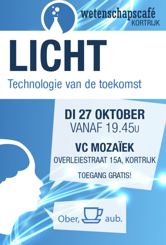 E-flyer wetenschapscafé Licht: technologie van de toekomst